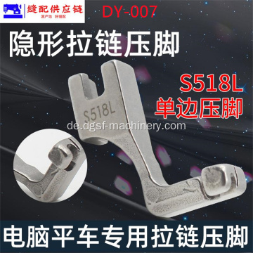 S518L Invisible Reißverschluss All Steel Pressers Foot Dy-007